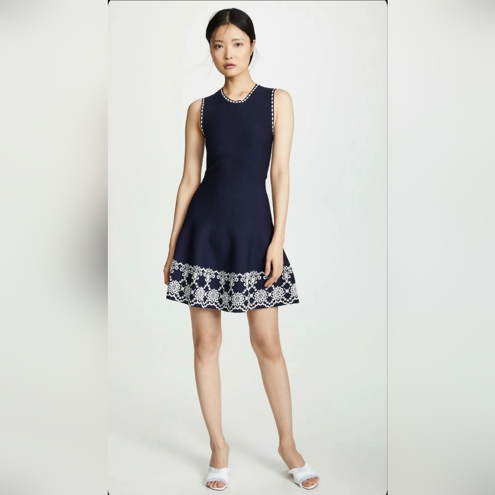 Shoshanna Dress- Small- Navy/White